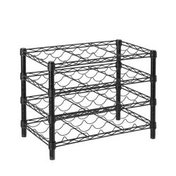 Rack para Botellas Negro de 4 Niveles