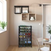 Rack para Botellas Negro de 4 Niveles