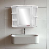 Gabinete Plástico para Baño con Espejo Blanco