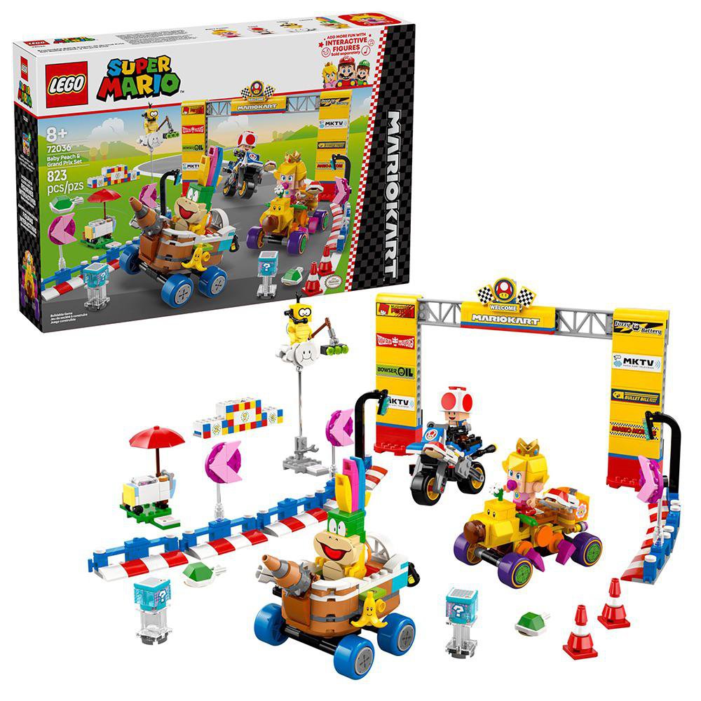 LEGO Super Mario Mario Kart Set Grand Prix de Bebé Peach #72036 de 823 Piezas