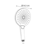 Cabeza De Ducha Redonda Cromado Con Blanco 3 Funciones - Sensea
