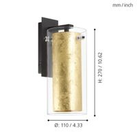 Lámpara de Pared Pantalla Cilíndrica de Cristal 40 W - Eglo