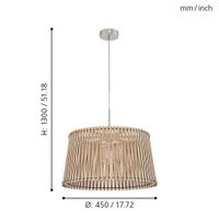 Lámpara Colgante Sendero Pantalla Listones de Madera Arce - Eglo