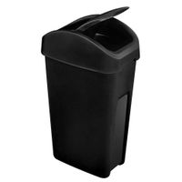 Basurero de Plástico Negro con Tapa Vaivén 50 L