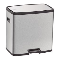 Basurero de Acero Inoxidable con Doble Compartimento y Pedal