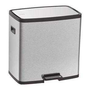 Basurero de Acero Inoxidable con Doble Compartimento y Pedal