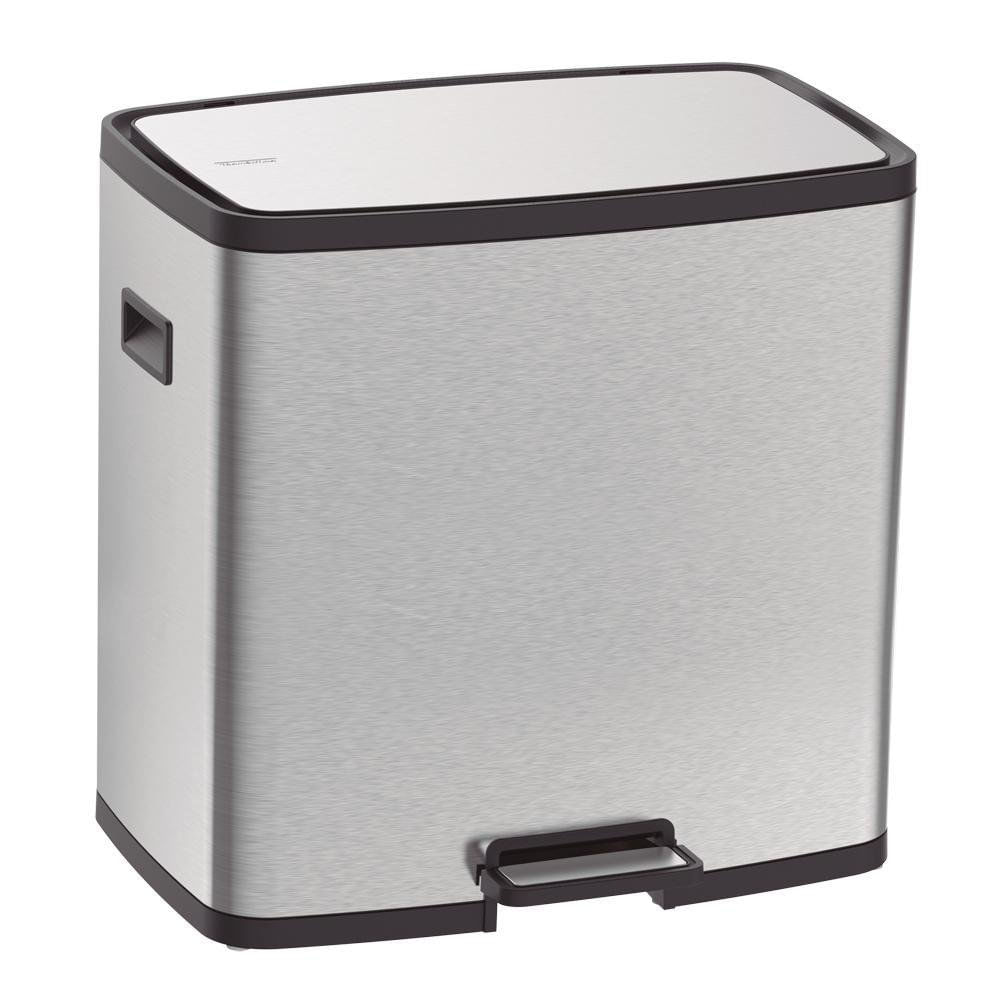 Basurero Doble con Pedal de Acero Inoxidable 15 + 15 Litros