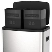 Basurero de Acero Inoxidable con Doble Compartimento y Pedal