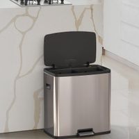 Basurero de Acero Inoxidable con Doble Compartimento y Pedal