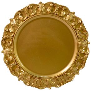Plato Base con Borde Dorado