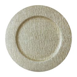 Plato Redondo Base Decorativo Plateado