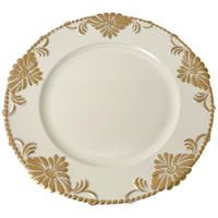 Plato Base Crema con Detalles Dorados