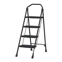 Escalera Tubular  Plegable de 4 Escalones Negro