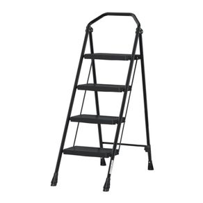 Escalera Tubular  Plegable de 4 Escalones Negro