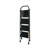 Escalera Tubular  Plegable de 4 Escalones Negro