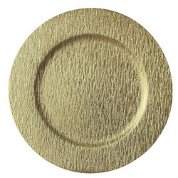 Plato Redondo Base Decorativo Dorado Texturizado