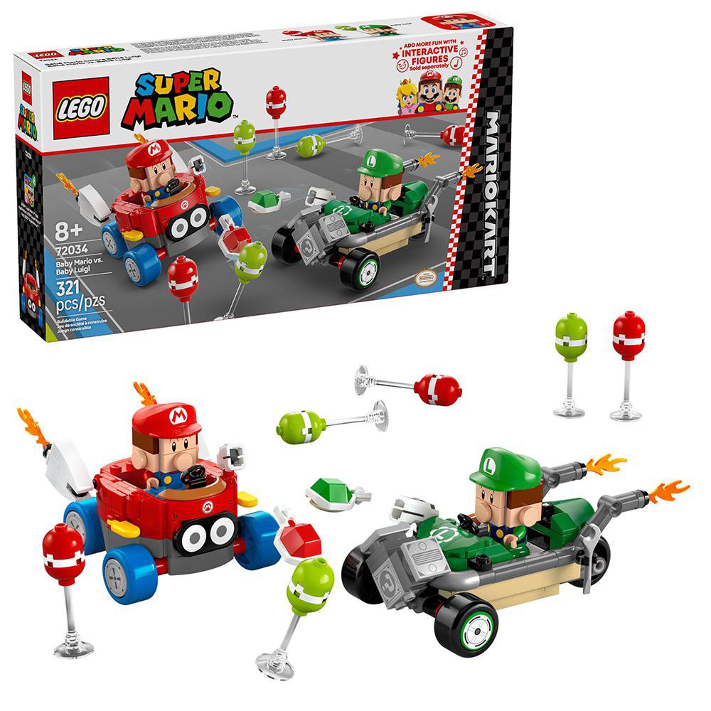 LEGO Super Mario Mario Kart Baby Mario vs. Baby Luigi #72034 de 321 Piezas