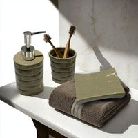 Set de Baño de Cerámica 4 Piezas Color Verde