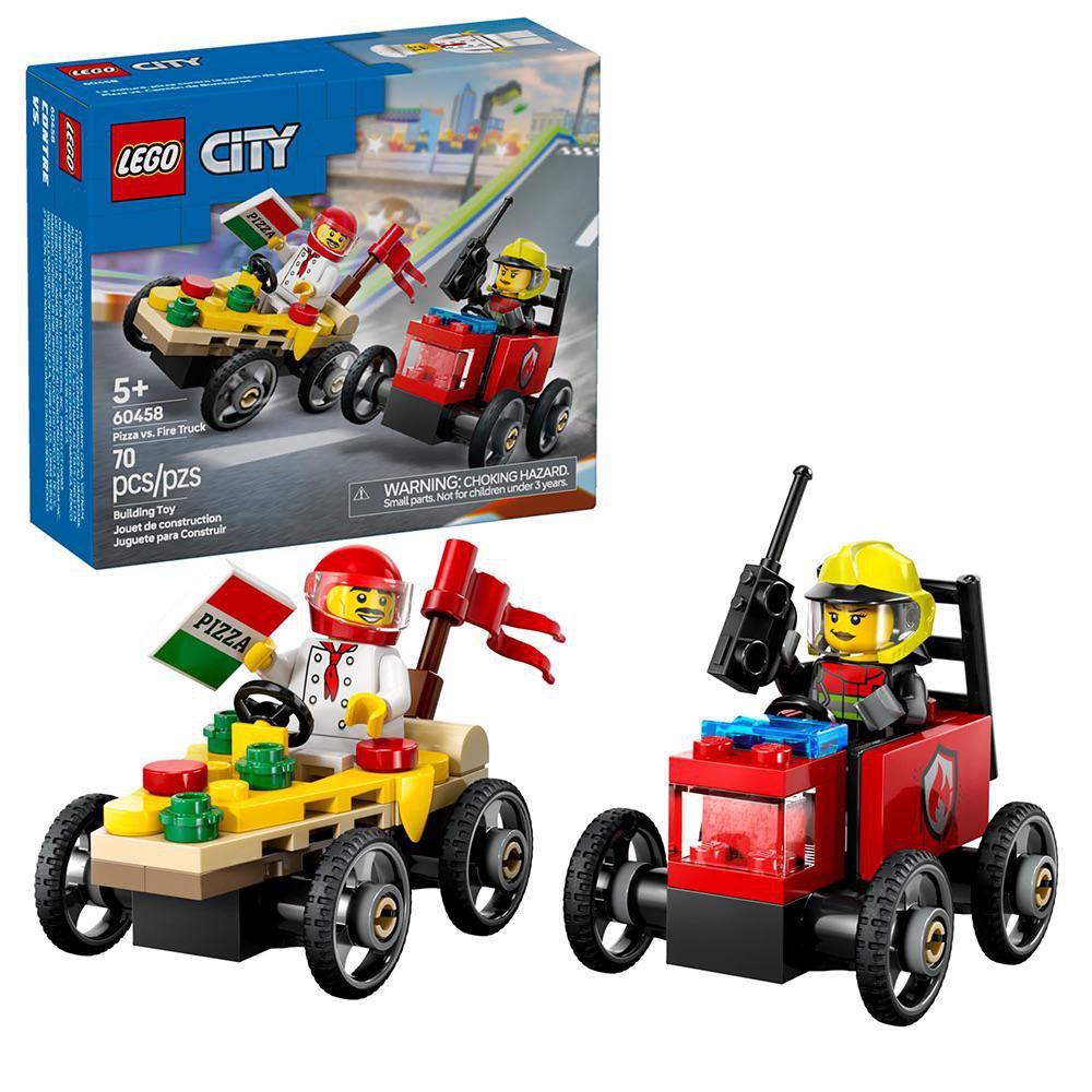 LEGO City Pack de Autos Pizza vs. Camión de Bomberos #60458 de 70 Piezas LEGO City Pack De…