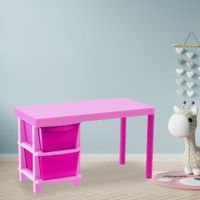 Escritorio-Infantil-Rosado-De-2-Gavetas
