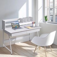 Escritorio Blanco con Organizadores y Cajones