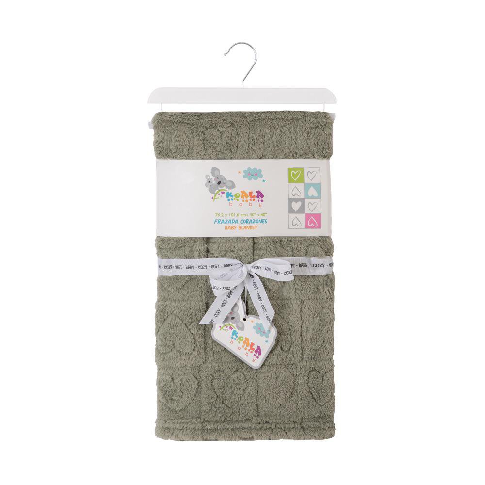 Frazada para Bebé con Diseño de Corazones de 76 x 101 Cm de Felpa Color Sage Frazada de Co…