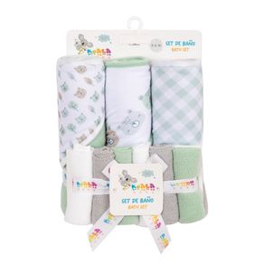 Toalla con Capucha y Paños Celeste