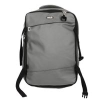 Mochila Gris con Bolsillos y Candado