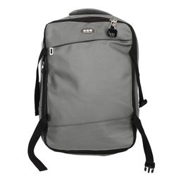 Mochila Gris con Bolsillos y Candado