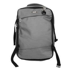 Mochila Gris con Bolsillos y Candado