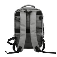 Mochila Gris con Bolsillos y Candado