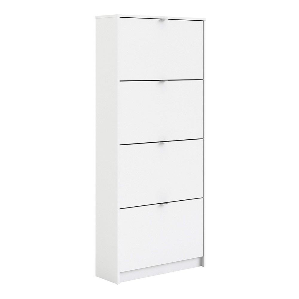 Zapatera con 4 Puertas de MDF 81 x 24 x 160 cm Color Blanco