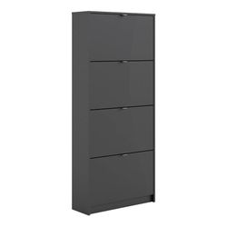 Zapatera Negra con 4 Puertas