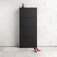 Zapatera Negra con 4 Puertas
