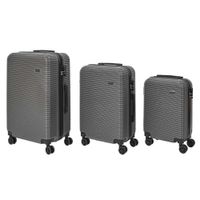 Set de 3 Maletas de Plástico Negro