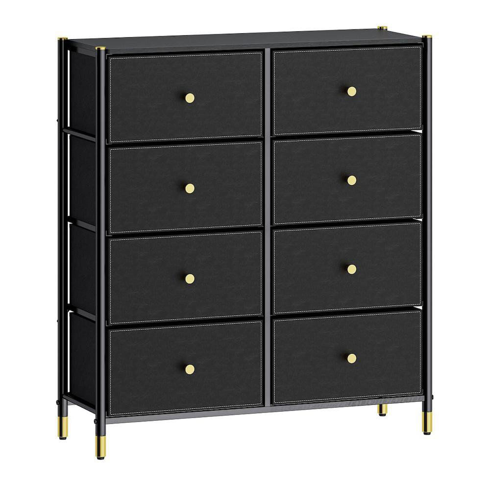Organizador con 8 Gavetas Diseño Cuero Color Negro