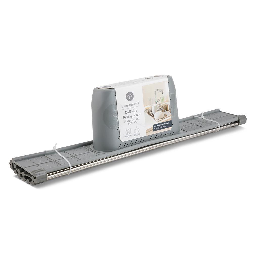Rejilla Enrollable con Porta Utensilios Color Gris