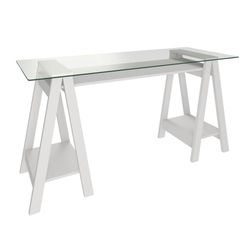 Escritorio Blanco con Cubierta de Cristal