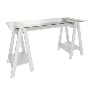 Escritorio Blanco con Cubierta de Cristal