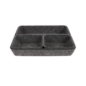 Set 5 Cajas Organizadoras de Fieltro Gris