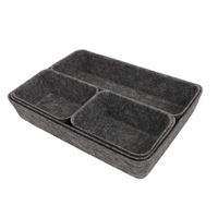 Set 5 Cajas Organizadoras de Fieltro Gris