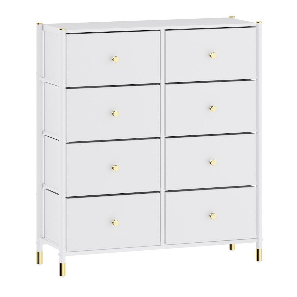 Organizador con 8 Gavetas Diseño Cuero Color Blanco