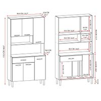 Mueble Organizador de Cocina Gris con Alacena