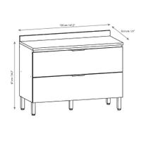 Gabinete Beige con Cajones y Patas Metálicas