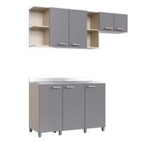 Mueble de Cocina con 5 Puertas y 4 Espacios Abiertos
