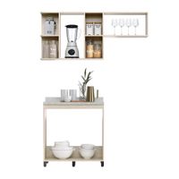 Conjunto de Gabinetes de Cocina Gris y Beige
