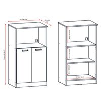 Mueble Multiusos Acabado Natural y Blanco