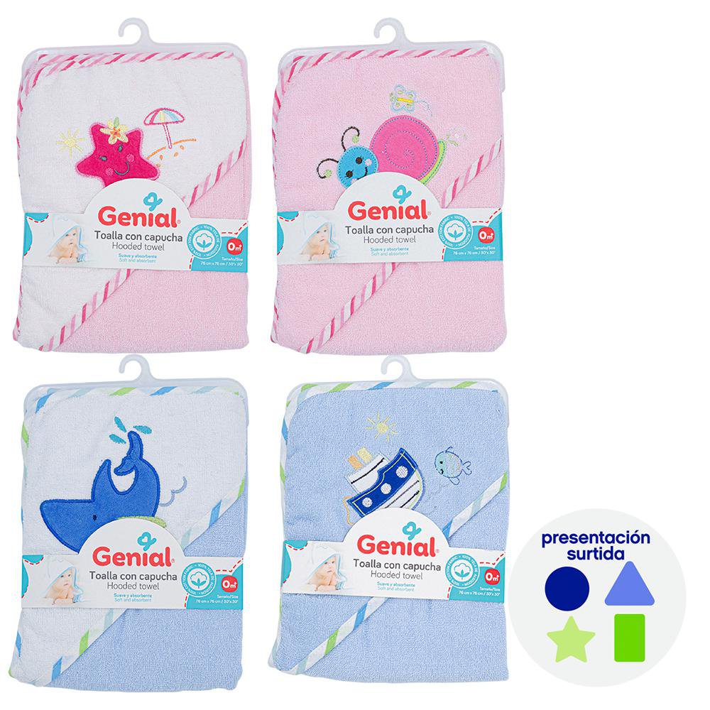 Toalla para Bebé con Capucha - Diseños Surtidos