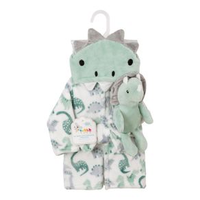 Bata de Franela Dino Verde y Peluche