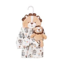 Bata de Franela León Café y Peluche